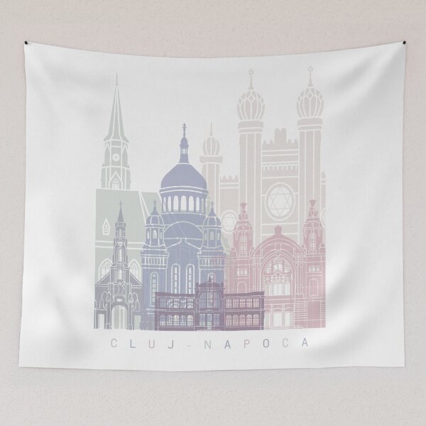 Item preview, CLUJ-NAPOCA SKYLINE POSTER PASTEL designed and sold by paulrommer.