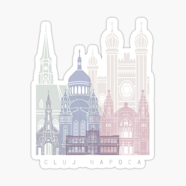 Item preview, CLUJ-NAPOCA SKYLINE POSTER PASTEL designed and sold by paulrommer.