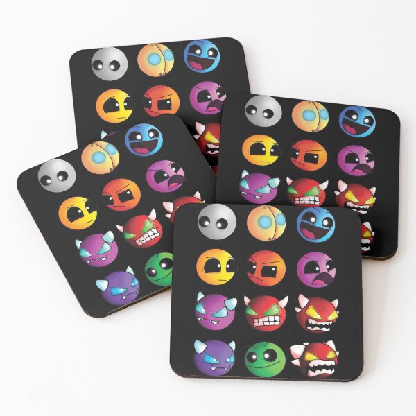 Item preview, geometry dash difficulty demon faces designed and sold by JulyeParker.