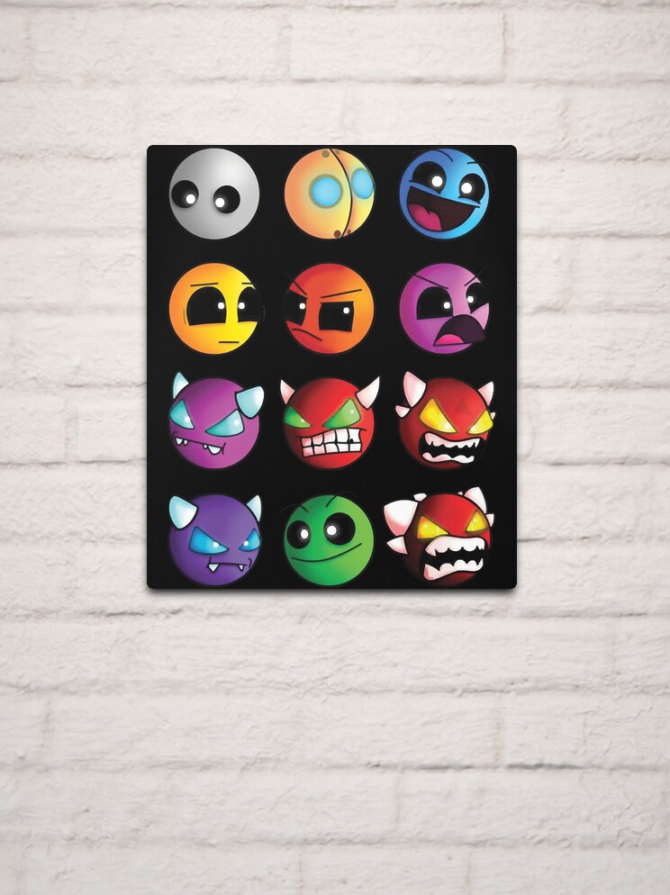 geometry dash difficulty demon faces Greeting Card for Sale by