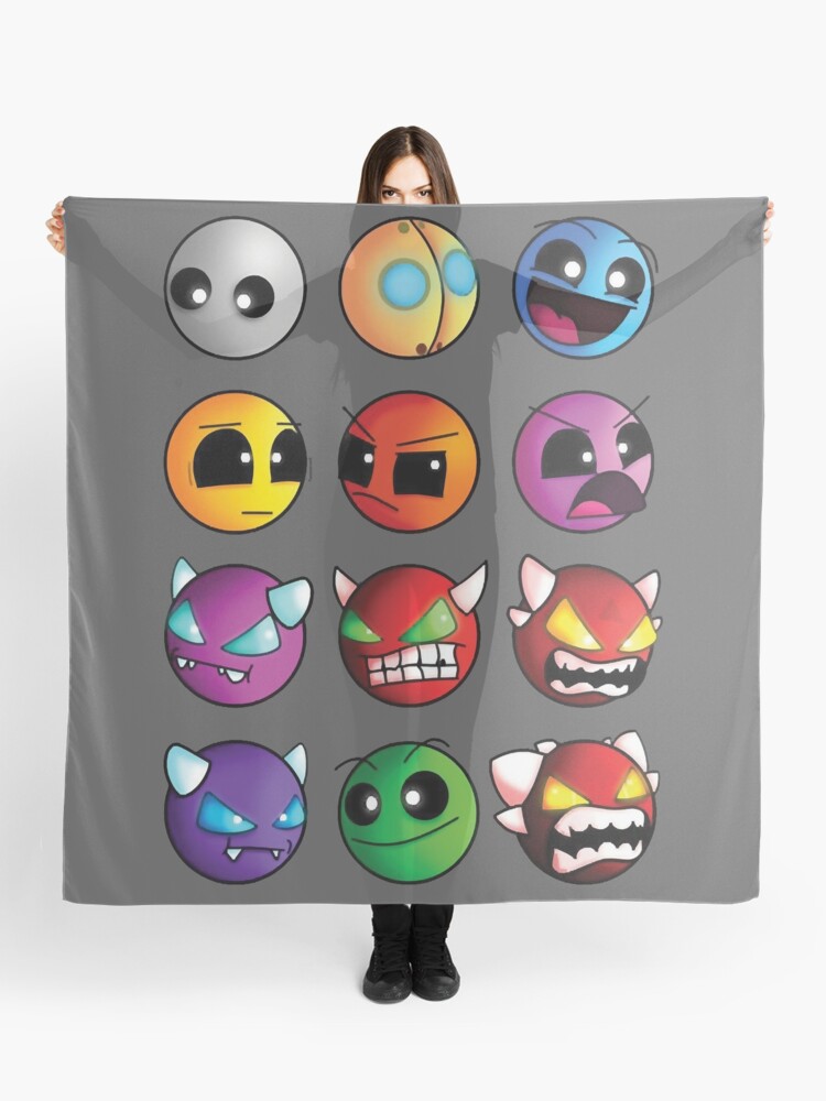 geometry dash difficulty demon faces Greeting Card for Sale by