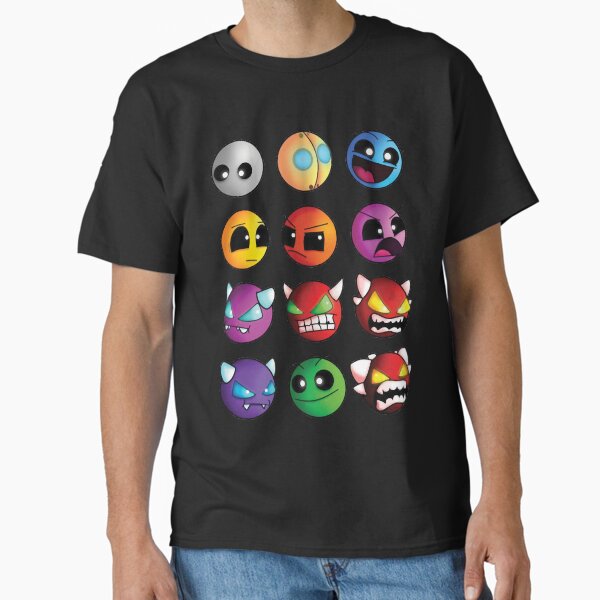 Item preview, geometry dash difficulty demon faces designed and sold by JulyeParker.