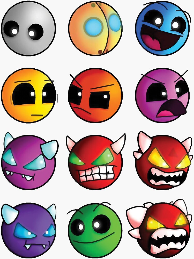 geometry dash difficulty demon faces Greeting Card for Sale by