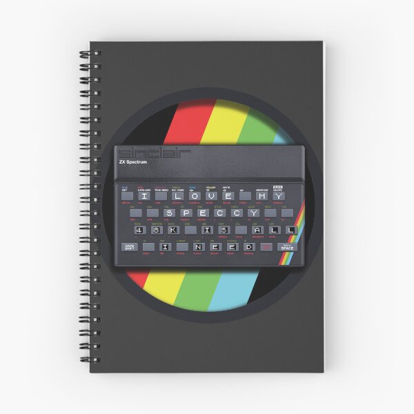 Item preview, I LOVE MY SPECCY - 48k is all I Need  |  Sinclair ZX Spectrum Computer with Striped Background designed and sold by RetroTeeStudio.
