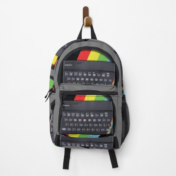 Item preview, I LOVE MY SPECCY - 48k is all I Need | Sinclair ZX Spectrum Computer with Striped Background designed and sold by RetroTeeStudio.