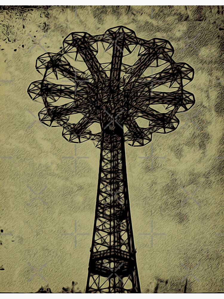 Coney Island Lovers - Bare Bones Parachute Art Photo - Brooklyn Gift by OneDayArt