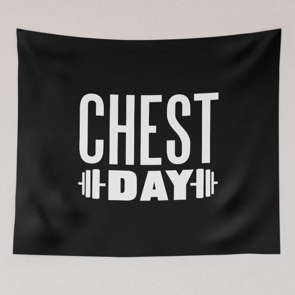 Item preview, Chest day weightlifting quote designed and sold by LEVEL UP.