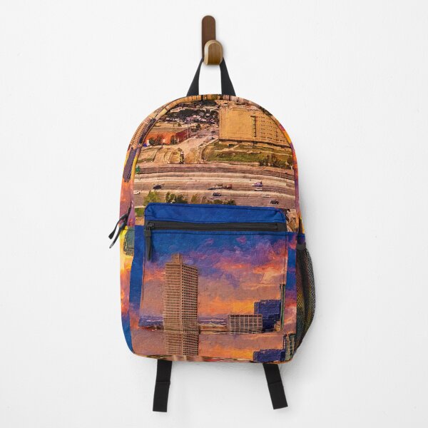 Item preview, Skyline of Fort Worth, Texas, at sunset - digital painting designed and sold by NickoPrints.
