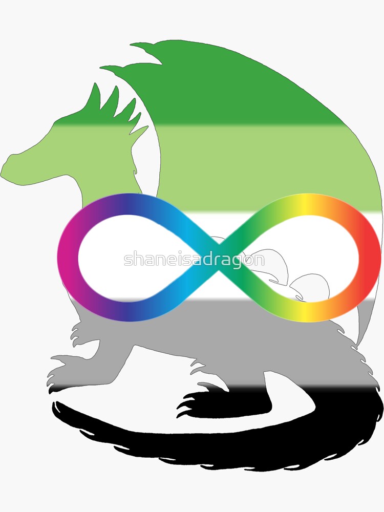 Neurodivergent Aro Pride Dragon Sticker For Sale By Shaneisadragon