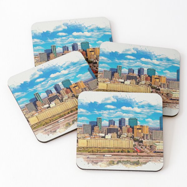 Item preview, Downtown Fort Worth, Texas, and Chisholm Trail Parkway - watercolor painting designed and sold by NickoPrints.