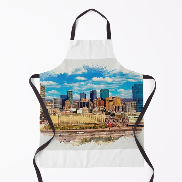 Item preview, Downtown Fort Worth, Texas, and Chisholm Trail Parkway - watercolor painting designed and sold by NickoPrints.