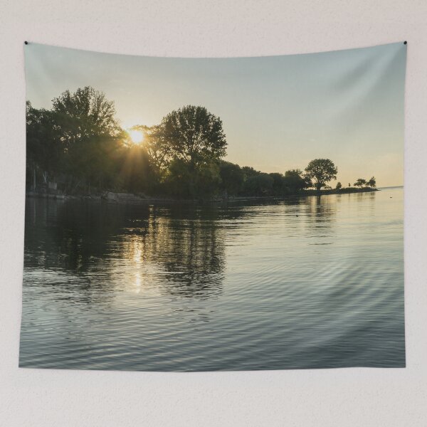 Item preview, Silk and Sunshine - Sunrise Behind Trees on Lake Ontario in Toronto designed and sold by Georgia Mizuleva.