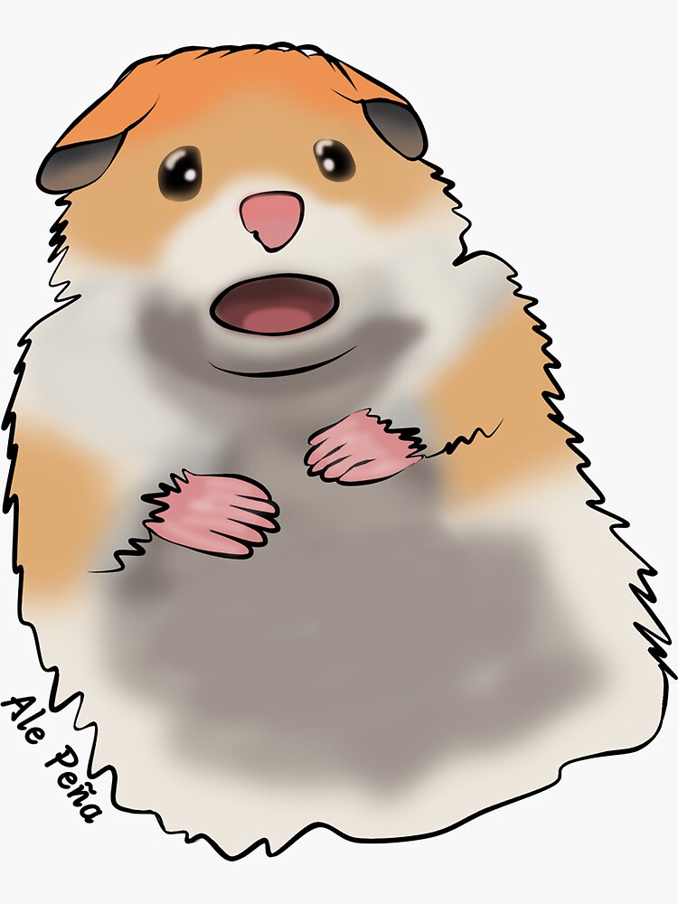 Pegatina «Hámster Asustado Meme» De DrawsByAle | Redbubble