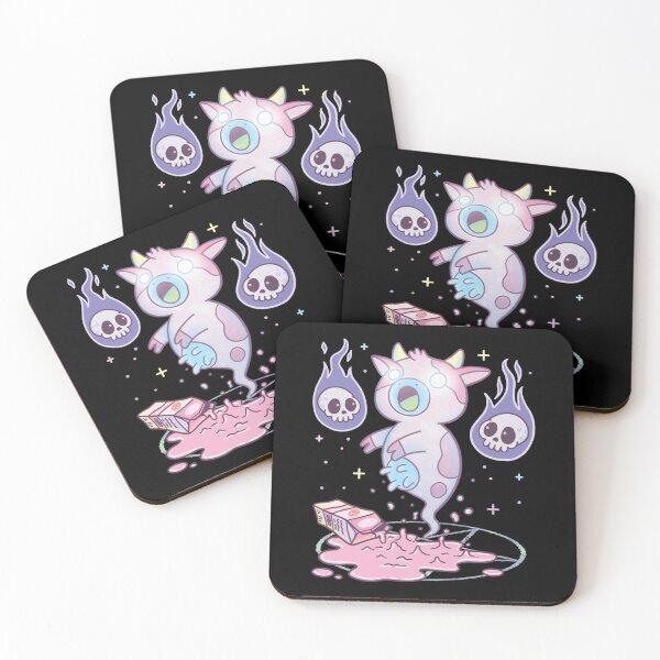 Item preview, Kawaii Pastel Goth Cute Creepy Strawberry Milk Ghost Cow designed and sold by LikesConnie.