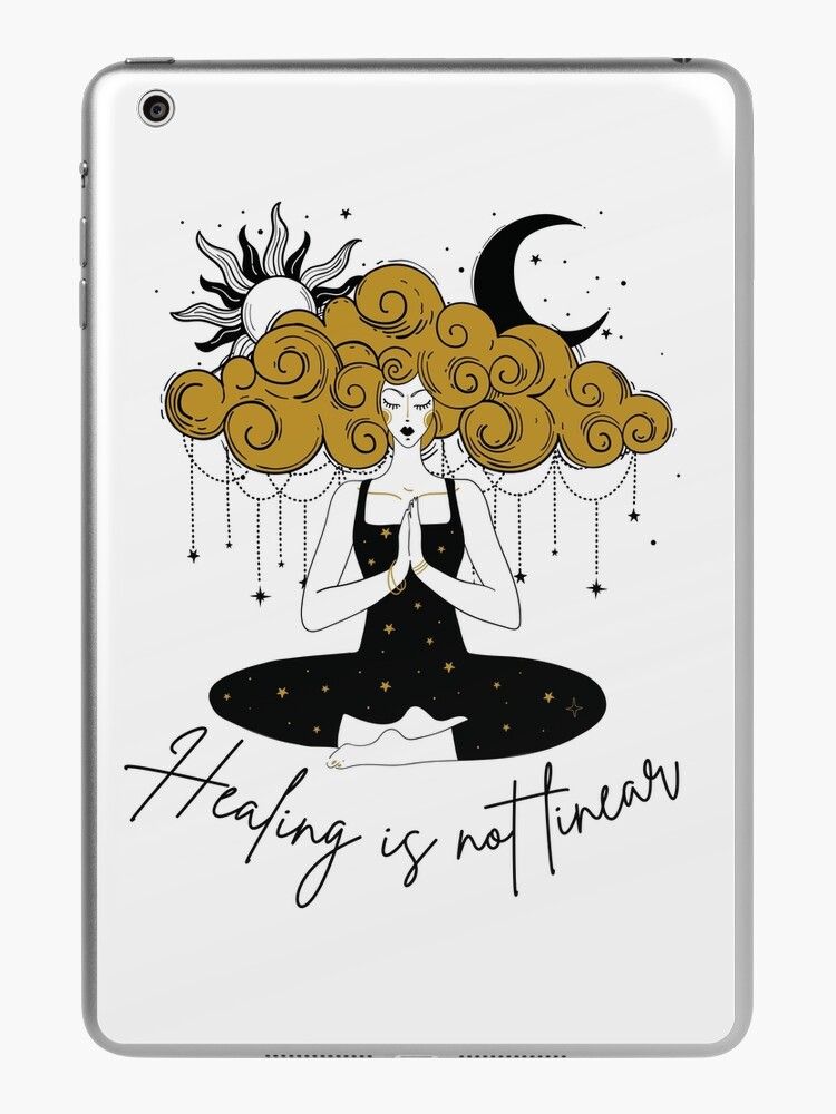 Healing is not linear printable poster, Psychology art, Social