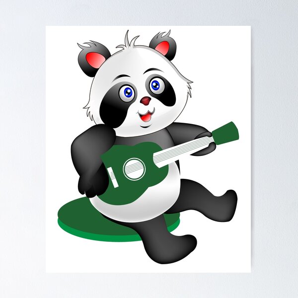 Artikelvorschau, Baby-Panda, der Gitarrenillustration spielt entworfen und verkauft von ZieProject.
