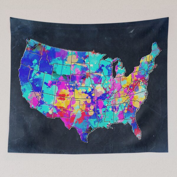 Item preview, united states map usa map 5 designed and sold by BekimART.
