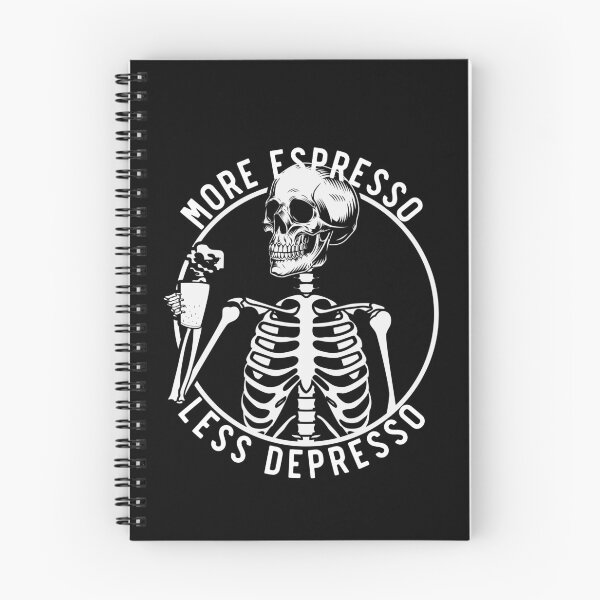 Item preview, More Espresso Less Depresso, Skeleton Coffee, White designed and sold by anghelapparel.