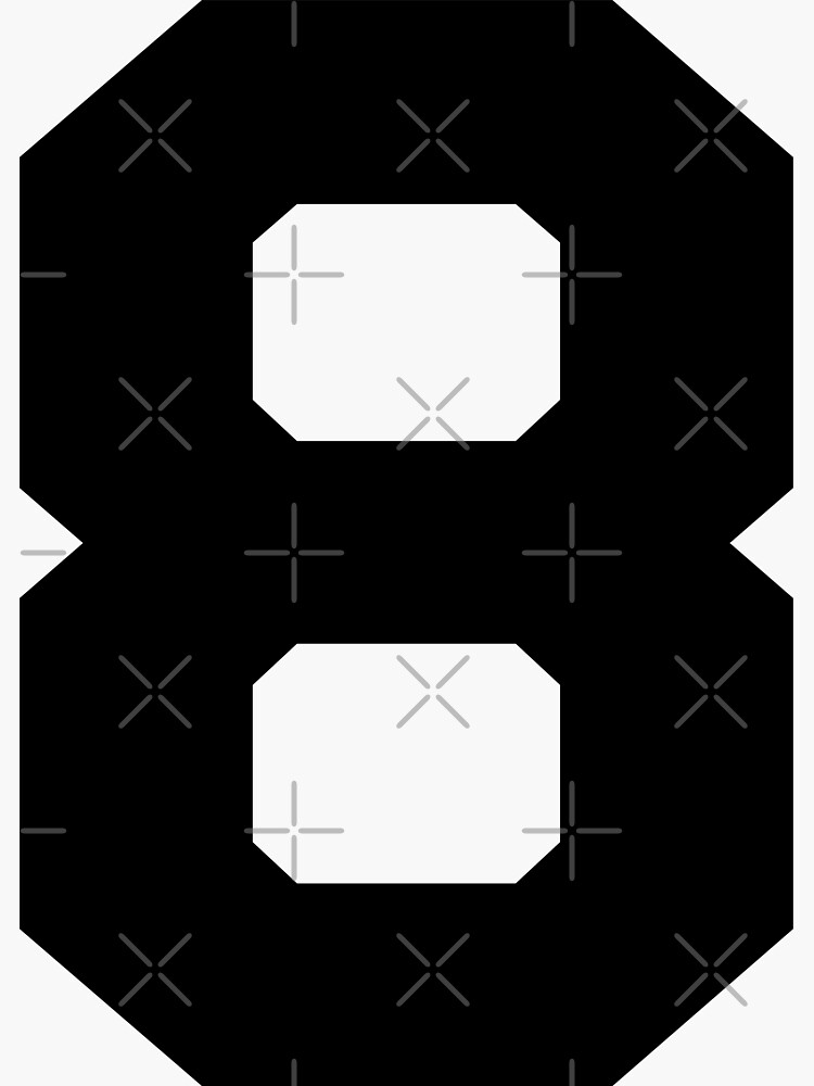 "Number 8, Black eight, Sports number 8" Sticker for Sale by
