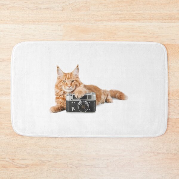 Item preview, ginger cat with camera designed and sold by JAG2B.