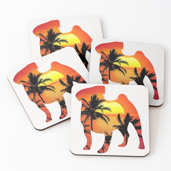 Item preview, Tropical Sunset Pug Silhouette designed and sold by Pugstuff.