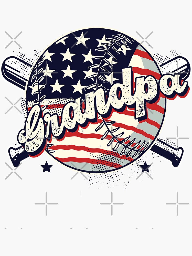 "Vintage US Flag Baseball Grandpa Tee for Baseball Softball design