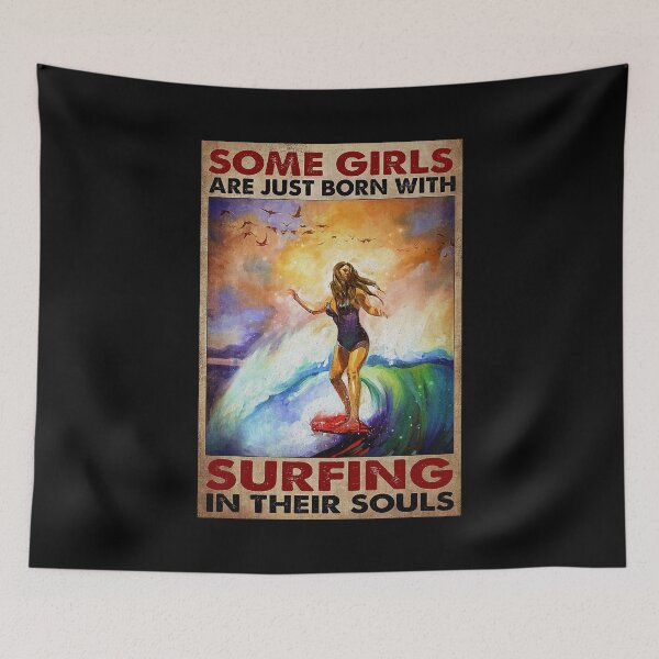 Item preview, Some girls are just born with surfing in their souls designed and sold by SaoirseNeid.