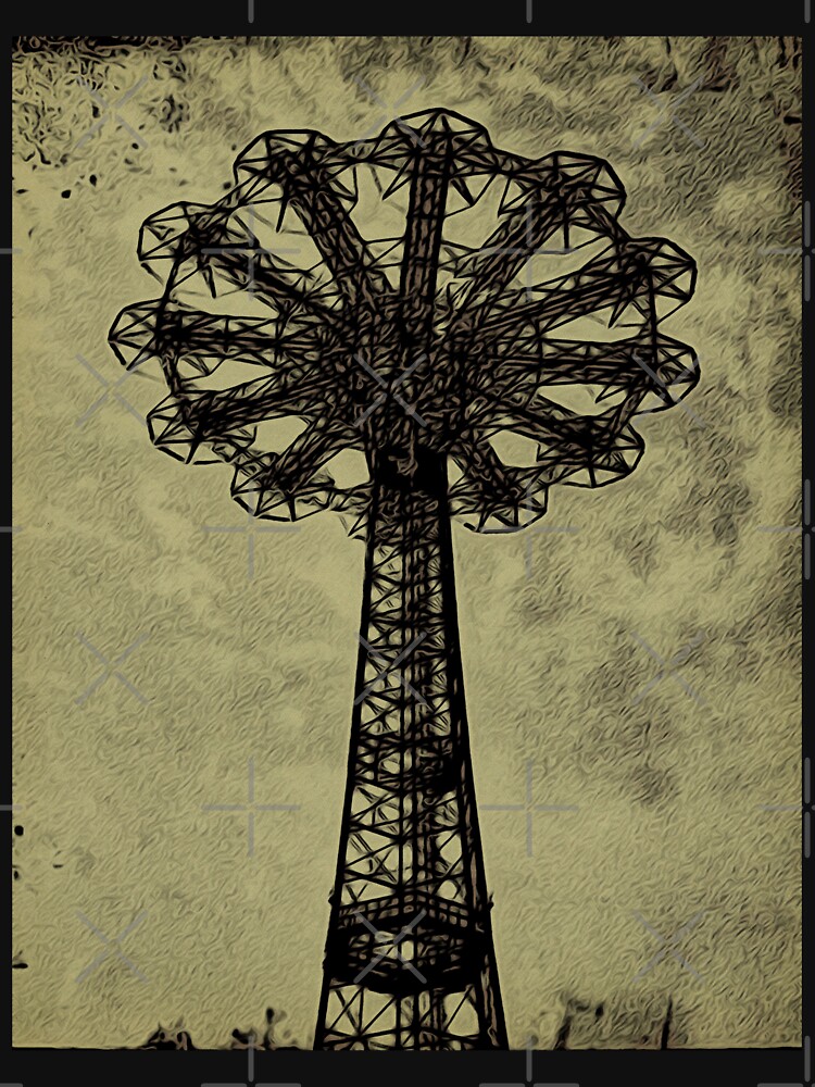 Coney Island Lovers - Bare Bones Parachute Art Photo - Brooklyn Gift by OneDayArt