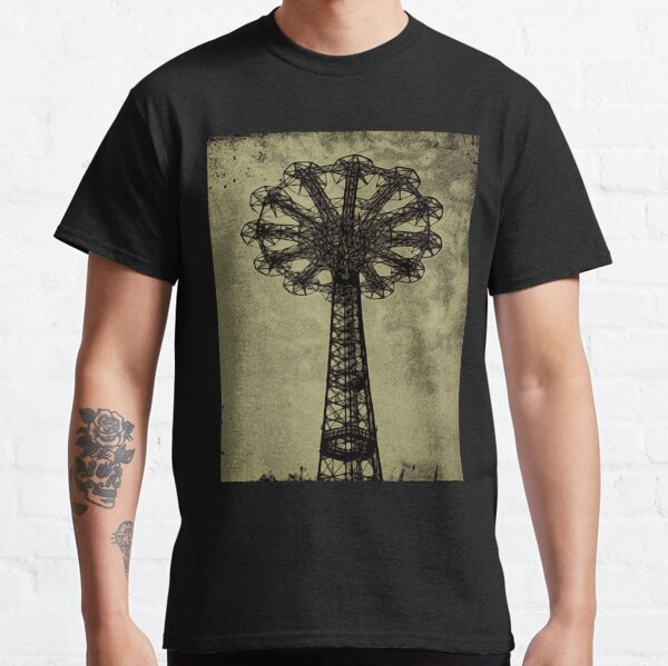 Coney Island Lovers - Bare Bones Parachute Art Photo - Brooklyn Gift Classic T-Shirt