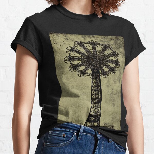 Coney Island Lovers - Bare Bones Parachute Art Photo - Brooklyn Gift Classic T-Shirt