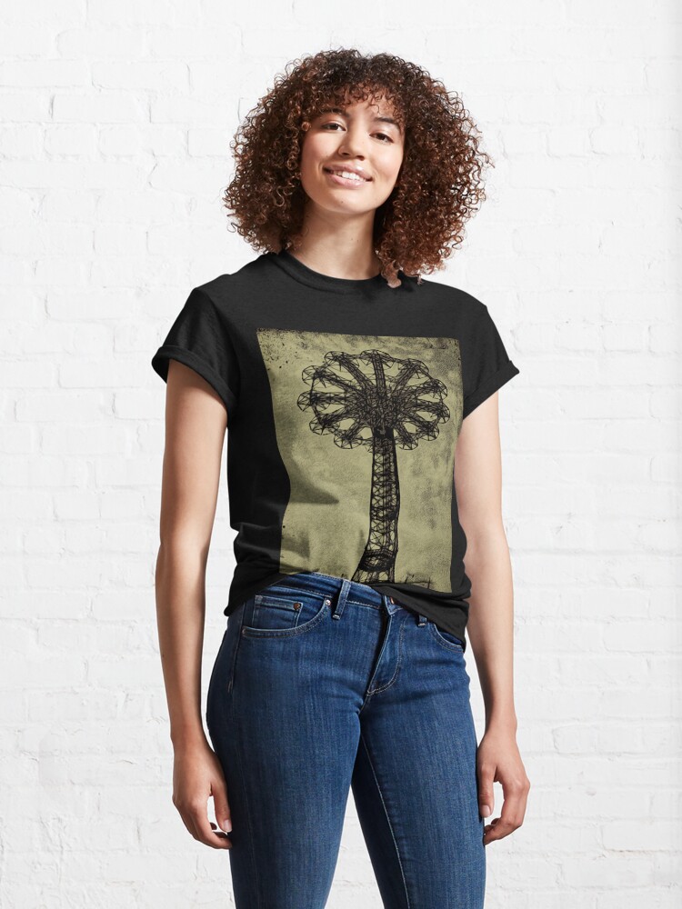 Alternate view of Coney Island Lovers - Bare Bones Parachute Art Photo - Brooklyn Gift Classic T-Shirt