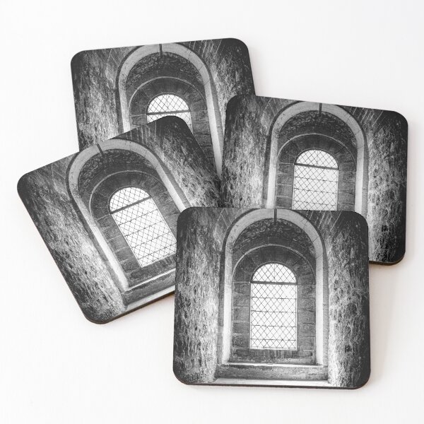 Item preview, Beautiful light shines through an old medieval window in black and white | London Travel Photography designed and sold by Diana van Neck.