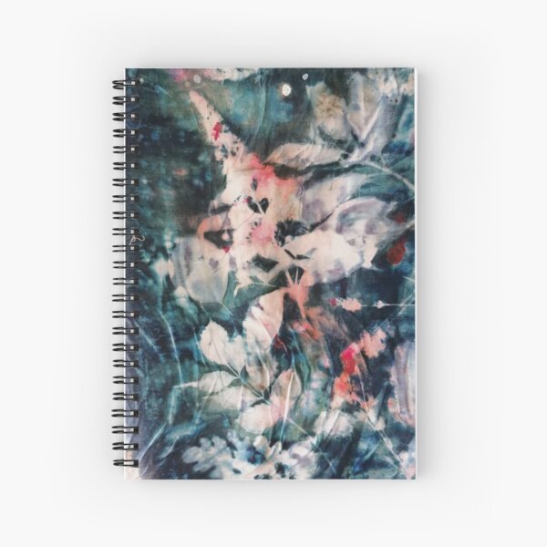 Butterfly bush cyano print on textile Spiral Notebook