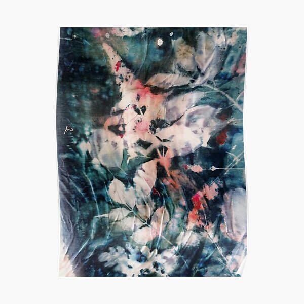 Butterfly bush cyano print on textile Poster