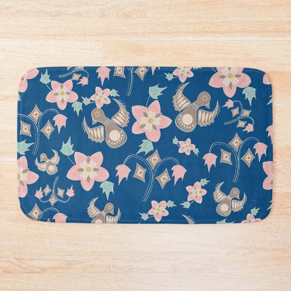 Item preview, Delicate Batik flower pattern (with birds) designed and sold by leafsquare.