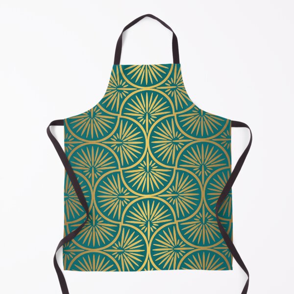 Item preview, Golden Minimalist Lines Art Deco On Dark Green Background designed and sold by Vic Torys ☆.