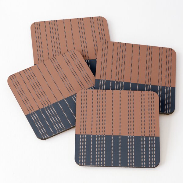Item preview, Spotted Stripes, Terracotta and Navy Blue designed and sold by meggydesigns.