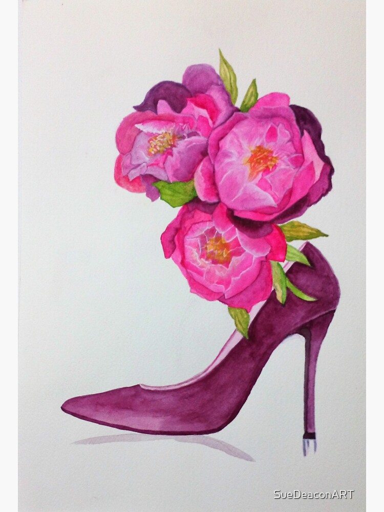 High Heel With A Flower Shoe Sticker