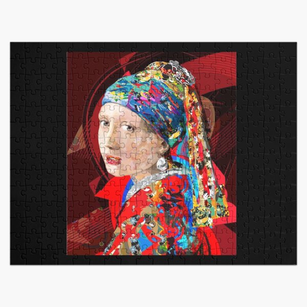 Girl With A Pearl Earring Modern Digital Art  Jigsaw Puzzle