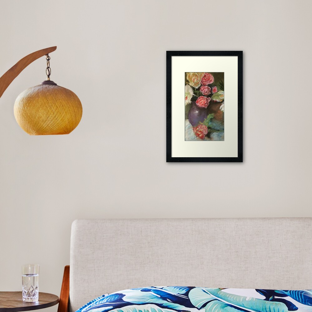 Purple Vases with Roses Framed Art Print