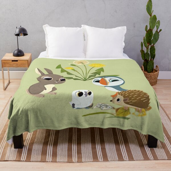 Lovely puffin Rock together Throw Blanket