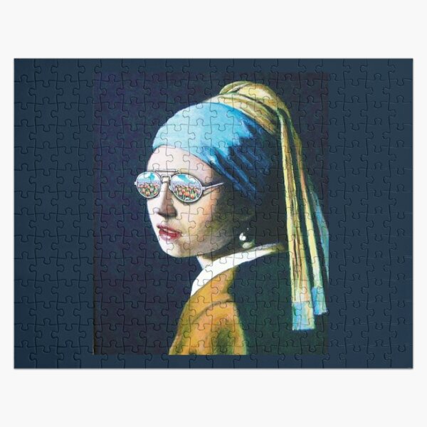 Girl With A Pearl Earring Wearing Shades Jigsaw Puzzle