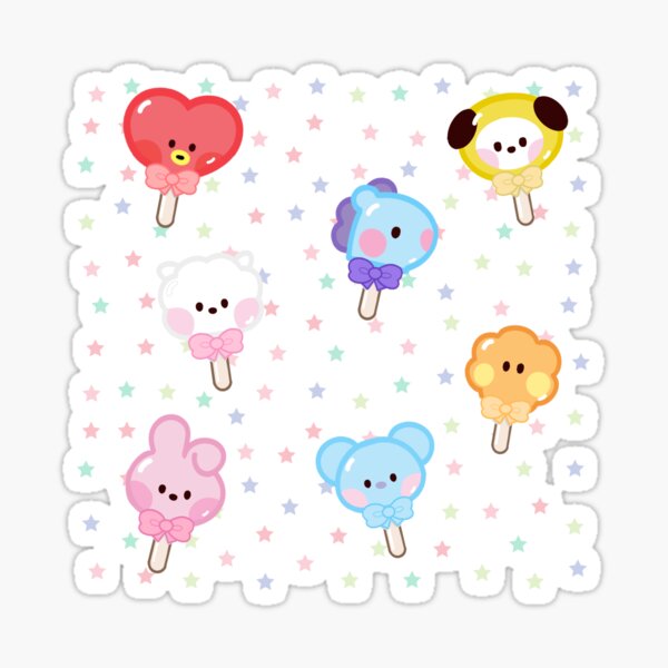 bts baby bt21 my little buddy lollipopsicle sticker for sale by shiminee redbubble