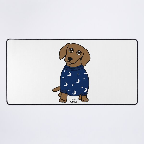 Artikelvorschau, Niedlicher Dackel-Wurst-Hund mit Sternen und Mond-Pullover entworfen und verkauft von Scat the cat.