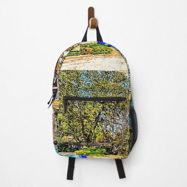 Item preview, The Japanese Gardens of the Fort Worth Botanic Garden - impressionist painting designed and sold by NickoPrints.