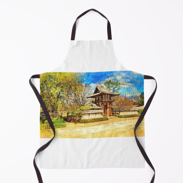 Item preview, The Japanese Gardens of the Fort Worth Botanic Garden - digital painting designed and sold by NickoPrints.