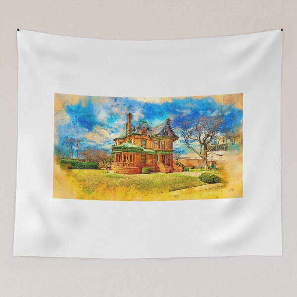Item preview, Eddleman-McFarland House in Fort Worth, Texas - digital painting designed and sold by NickoPrints.