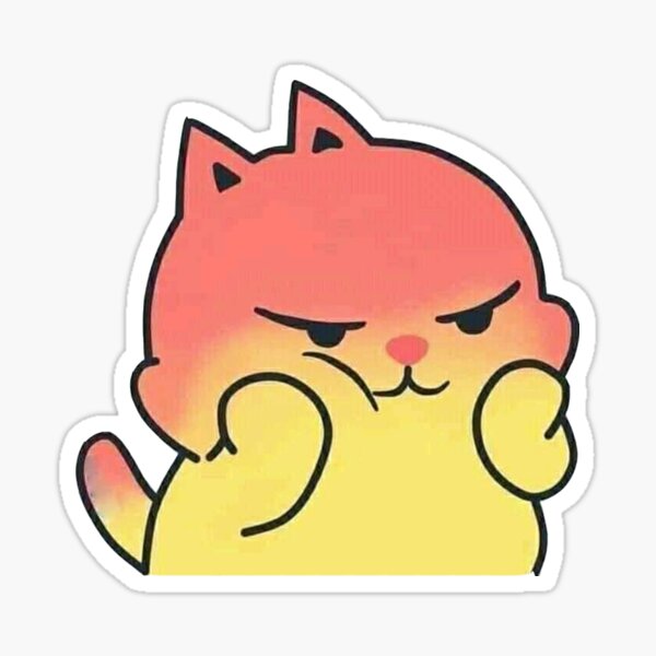 Angry Cat Emoji Sticker for Sale by rkbubble