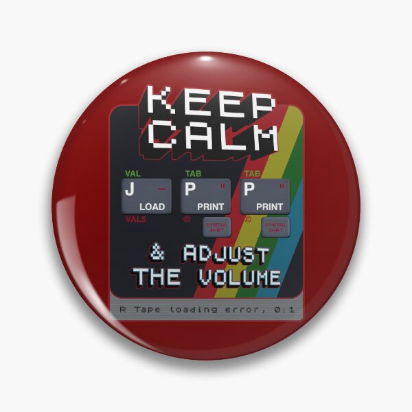 Item preview, KEEP CALM and Adjust the Volume - R Tape Loading Error  - Rubber Keyboard!  |  Sinclair ZX Spectrum Personal Computer - 80s Retro Gaming  designed and sold by RetroTeeStudio.