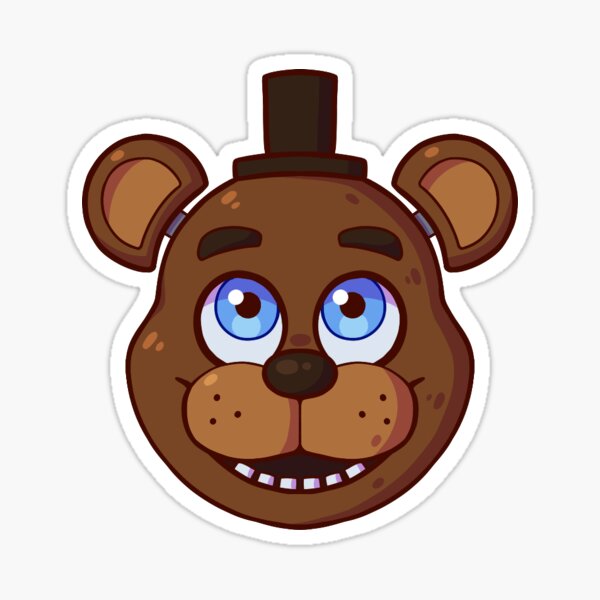 FNaF 1 Freddy Fazbear Head  Five Nights at Freddy's Sticker by